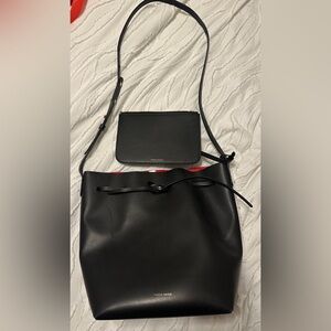 Mansur Gavriel black and red large bucket bag